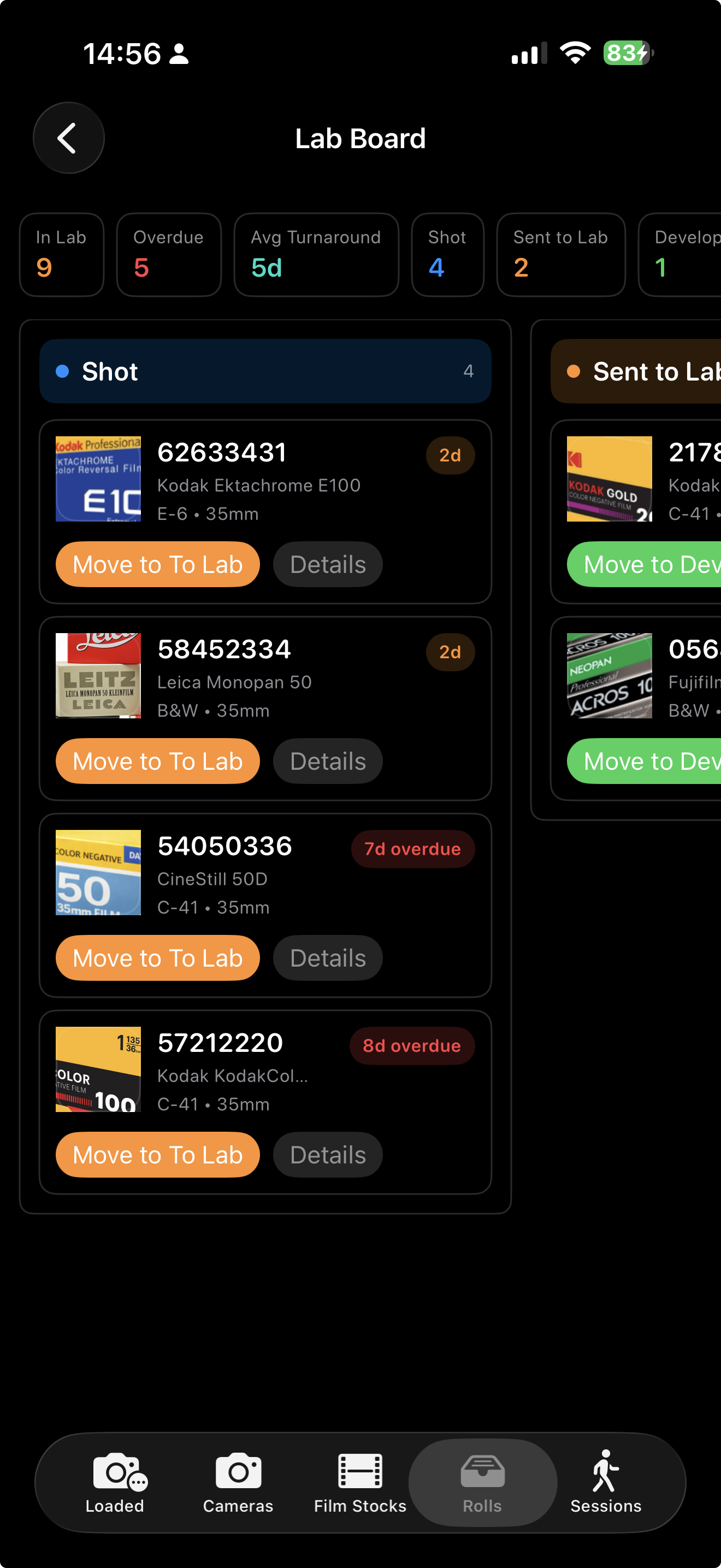 Roll lifecycle workflow inside Flimos